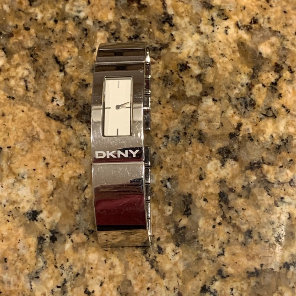 Dkny Stainless Steel Rectangular Bracelet Watch - image 4